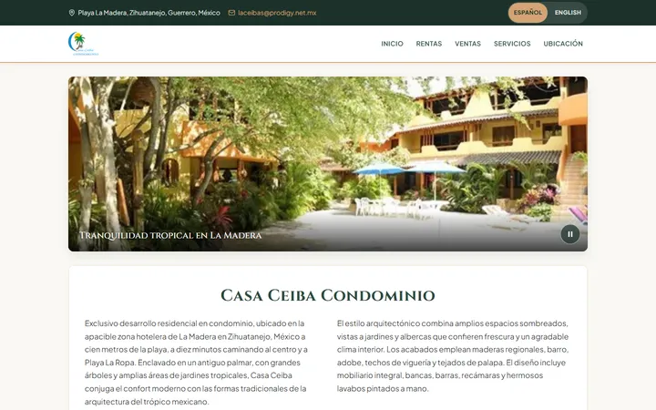Sitio de Casa Ceiba, condominios en renta y venta en Zihuatanejo